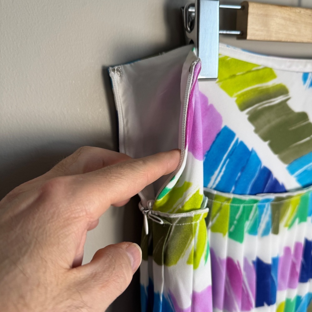 Lord & Taylor 424 Fifth Women's 8 Accordion Pleated Rainbow Skirt Festival Artsy - Picture 5 of 14